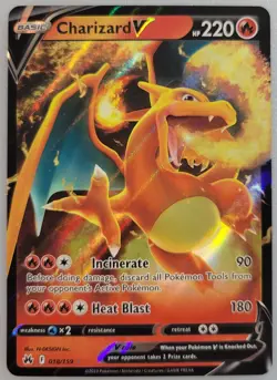 Charizard V 018/159 Pokemon Crown Zenith Holo NM (1 of 5) - Image 1