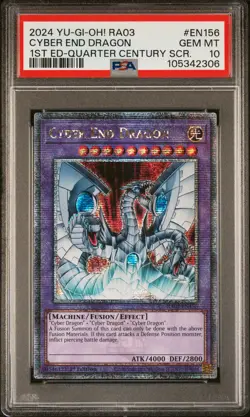 2024 YU-GI-OH! RA03-QUARTER CENTURY BONANZA #EN156 CYBER END DRAGON PSA 10 - Image 1
