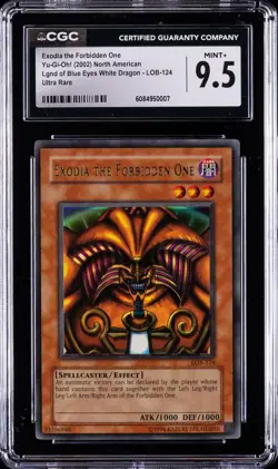 2002 YU-GI-OH! NORTH AMERICAN #LOB-124 EXODIA THE FORBIDDEN ONE CGC 9.5 - Image 1