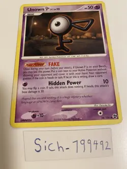 Unown F 56/106 Diamond & Pearl Great Encounters Pokemon Card LP - Image 1