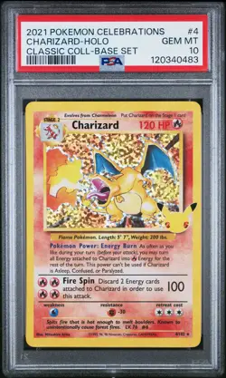 2021 POKEMON CELEBRATIONS CLASSIC COLL #4 CHARIZARD-HOLO PSA 10 - Image 1