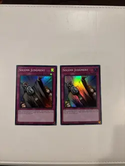 x2 Solemn Judgment RA02-EN075 Super Rare 1st Edition NM Yugioh - Image 1