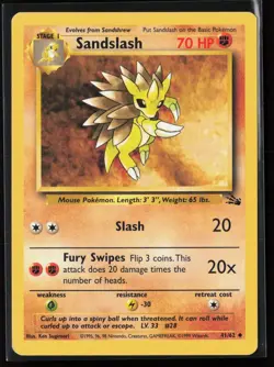 Sandslash 41/62 Uncommon Fossil Pokemon LP - Image 1