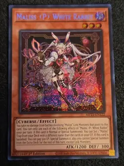 Yugioh! Maliss P White Rabbit MP25-EN122 Mega Pack Prismatic Secret Rare - Image 1