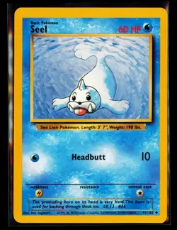 1999 Pokemon TCG Seel Base Set #041/102 - Image 1