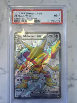 2024 POKEMON PAF EN-PALDEAN FATES SHINY ULTRA RARE #215 ALAKAZAM EX PSA 9 - Image 1