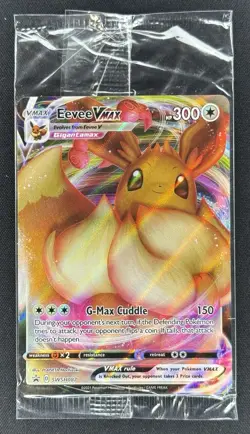 Eevee VMAX SWSH087 Black Star Promo Full Art Holo Sealed Pokemon Card NM - Image 1