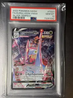 2022 POKEMON SWORD & SHIELD SILVER TEMPEST #TG21 FULL ART/DURALUDON VMAX PSA 10 - Image 1