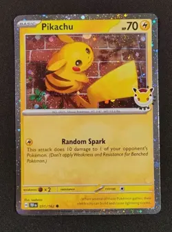 🌀 BOOTY SWIRL 🌀 Pikachu (Pokemon Day 2026) 051/162 Stamped Promo Holo - Image 1