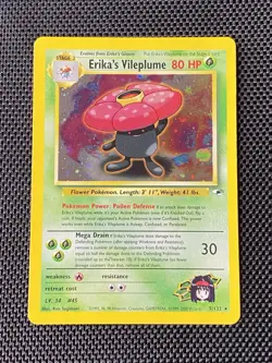 Erika's Vileplume 5/132 Holo Rare Gym Heroes Pokemon LP+ - Image 1