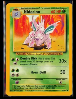 1999 Pokemon TCG Nidorino Base Set #037/102 - Image 1