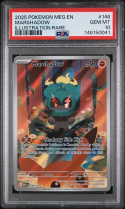 2025 Pokemon Meg EN-Mega Evolution Marshadow Illustration Rare PSA 10 #146 - Image 1