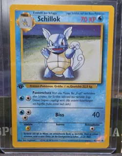 1st Edition Base Set Wartortle Schillok 42/102 German Pokemon Card WOTC 1999 - Image 1