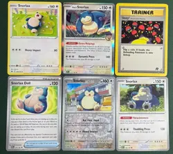 Snorlax Pokemon TCG Collection From 6 Different Art/Set English Cards Holo - Image 1