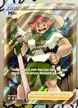 Pokemon TCG Card Milo 190/192 Rebel Clash Ultra Rare Full Art Trainer - NM - Image 1