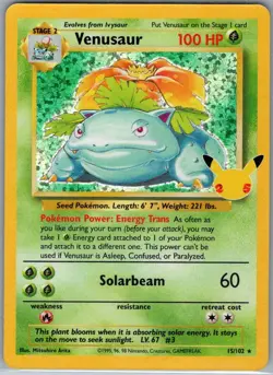 Venusaur 15/102 Holo Celebrations: Classic Collection - Pokemon Card - NM - Image 1