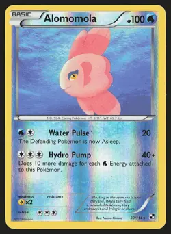 Black and White Alomomola (39) #39/114 Reverse Holo Pokemon Card - Image 1
