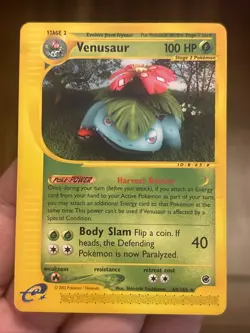 Pokemon TCG Venusaur Card 68/165 Rare, Expedition Set E Reader - Image 1