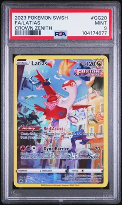 2023 POKEMON SWORD & SHIELD CROWN ZENITH #GG20 FULL ART/LATIAS PSA 9 - Image 1