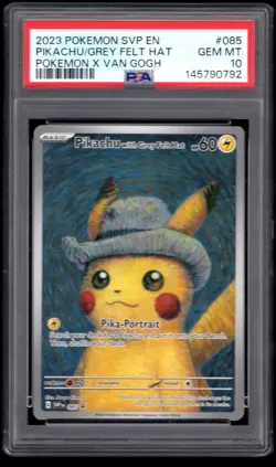 2023 POKEMON SVP EN PIKACHU FELT HAT X VAN GOGH 085 PSA 10 GEM MINT - Image 1