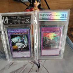 2022 10 HCGS YUGIOH SPEED DUEL GX SECRET RARE UFOROID FIGHTER AND ANTI SPELL💫 - Image 1