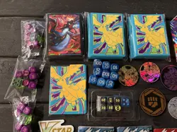 Pokemon Accessories Lot! Sleeves! 4 Fun Packs! Dice! Coins! Promo! Storage! $$$ - Image 4