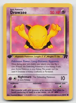 Drowzee 54/82 Common Team Rocket Unlimited Pokemon VLP 2000 Vintage WOTC NM - Image 1