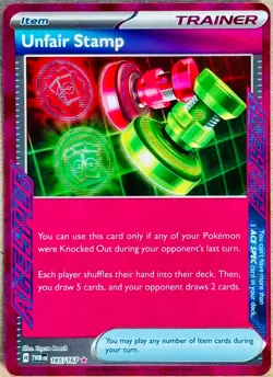 2024 POKEMON TCG TWILIGHT MASQUERADE UNFAIR STAMP ACE SPEC HOLO 165/167 NM+ - Image 1