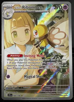 Lillie's Ribombee 164/159 Journey Together Illustration Rare Holo 70 HP Pokemon - Image 1