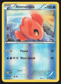 Black and White Alomomola (38) #38/114 Reverse Holo Pokemon Card - Image 1