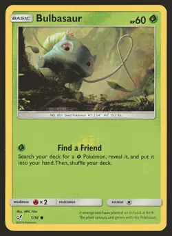 Detective Pikachu Bulbasaur #1/18 Holo Pokemon Card - Image 1