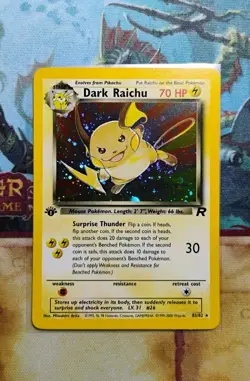 Dark Raichu 83/82 Secret Holo Rare Team Rocket 1st Edition LP Swirl Pokemon - Image 1