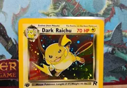 Dark Raichu 83/82 Secret Holo Rare Team Rocket 1st Edition LP Swirl Pokemon - Image 2