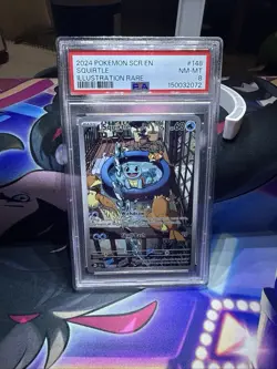 2024 POKEMON SCR EN-STELLAR CROWN ILLUSTRATION RARE #148 SQUIRTLE PSA 8 - Image 1