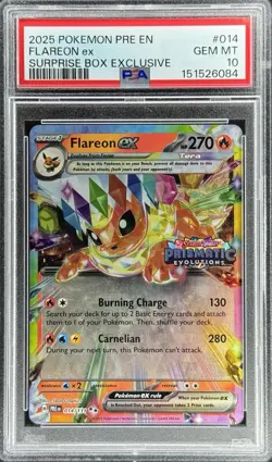 2025 Pokemon Prismatic Evolutions Flareon ex Promos #014/131 PSA 10 GEM MINT - Image 1