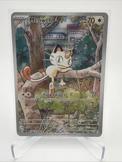 Meowth 106/094 Illustration Rare Pokemon TCG ME02: Phantasmal Flames NM - Image 1