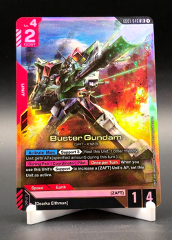 Buster Gundam - Gundam Card Game G001-046 Legendary Rare Holo Foil Textured NM+ - Image 1