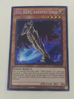 Yugioh Evil HERO Adusted Gold x 3 - 1st Edition Secret Rare NM - Free Holo Card - Image 2