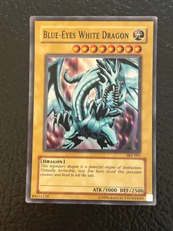 1996 Yu-Gi-OH! BLUE-EYES WHITE DRAGON HOLO CARD - Image 1