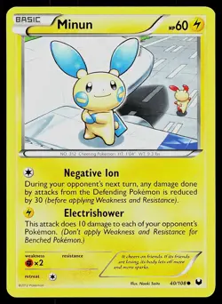 Pokemon Card Dark Explorers Minun 40/108 Common - Image 1