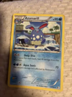 Azumarill Pokemon Card Stage 1 Water Type HP 90 Deep Dive Aqua Sonic - Image 1