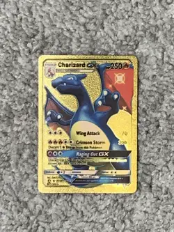 Charizard GX HP250 Wing Attack Gold Foil Fan Art Collector Card NM! - Image 1