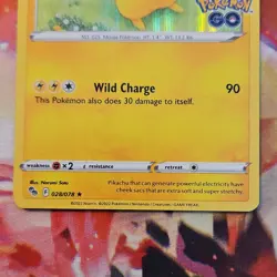 Pokemon Pikachu 028/078 GO Promo Holo Rare Wild Charge Card English 2022 - Image 3