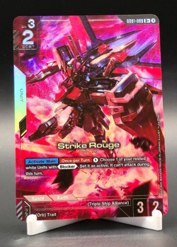 Strike Rouge Gundam Card Game G001-069 Rare Alt Art Holo Foil Textured NM+ - Image 1