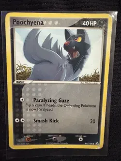 Pokemon TCG Poochyena Common Card 80/110 2006 EX Holon Phantoms - Image 1