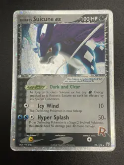 2004 ROCKET'S SUICUNE EX Pokemon Card #105 Team Rocket Returns Holo MP / HP - Image 4