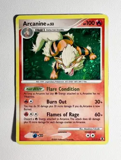 Pokemon ARCANINE Card - 1/111 ARCEUS Platinum Set Holo Rare - Image 1