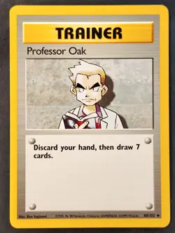 Professor Oak 088/102 Vintage Base Set Regular, WOTC Pokemon 1999 •LP/NM - Image 1