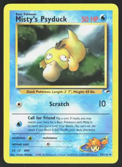 Misty's Psyduck 54/132 Gym Heroes Unlimited Pokemon Card NM - Image 1