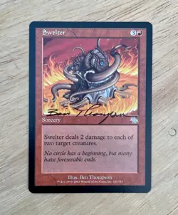 VTG 2002 MTG Card Swelter Sorcery Wizards Of The Coast Ben Thompson Signed - Image 1